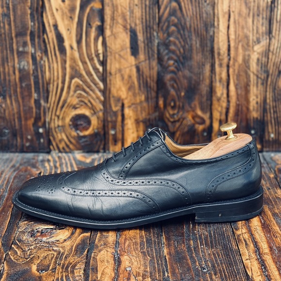 Mezlan Ugalde Genuine Calfskin Black Wing Tip Brogue Men\'s Oxford Shoes Size 12‎ main image 7
